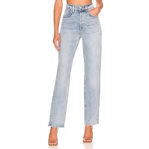 Grlfrnd 'Cassidy' Blue Mid Rise Straight Denim Jean Size 25